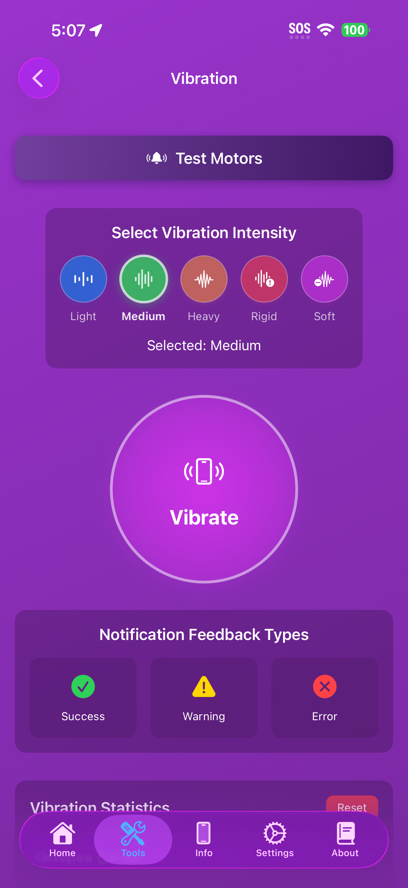 Medium intensity selected