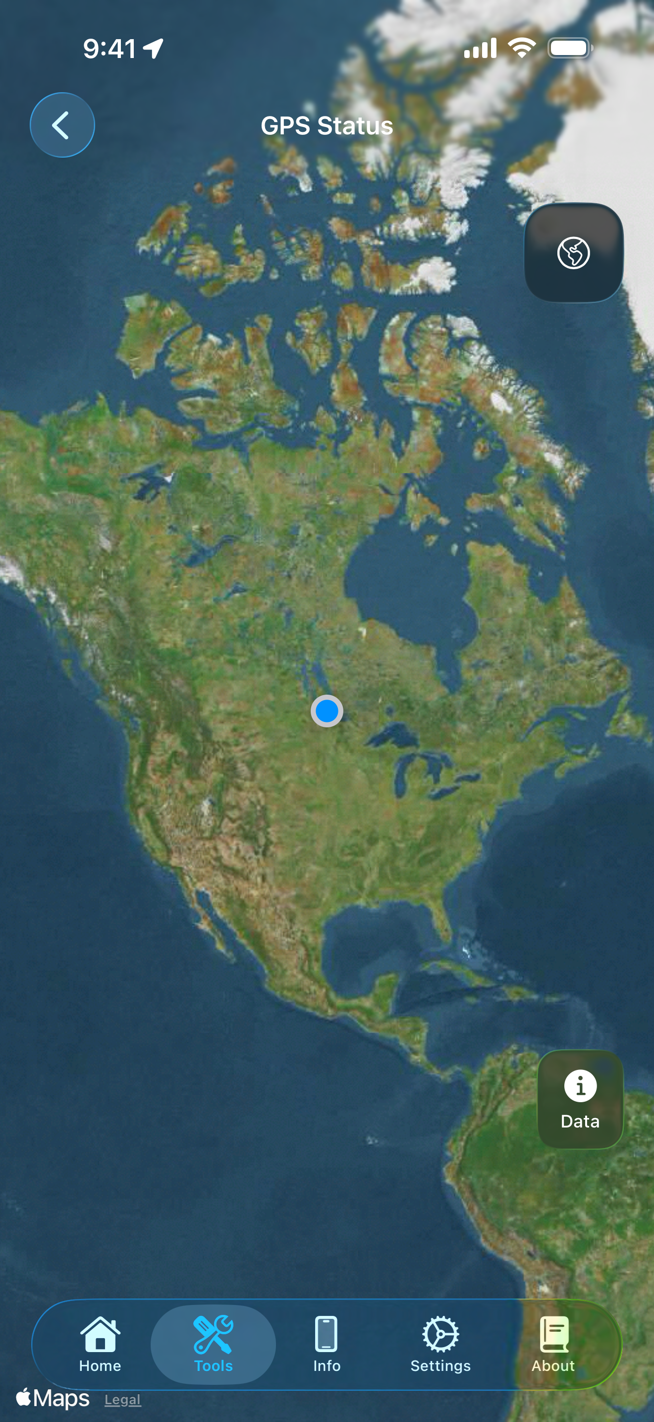 GPS Status in Satellite map mode