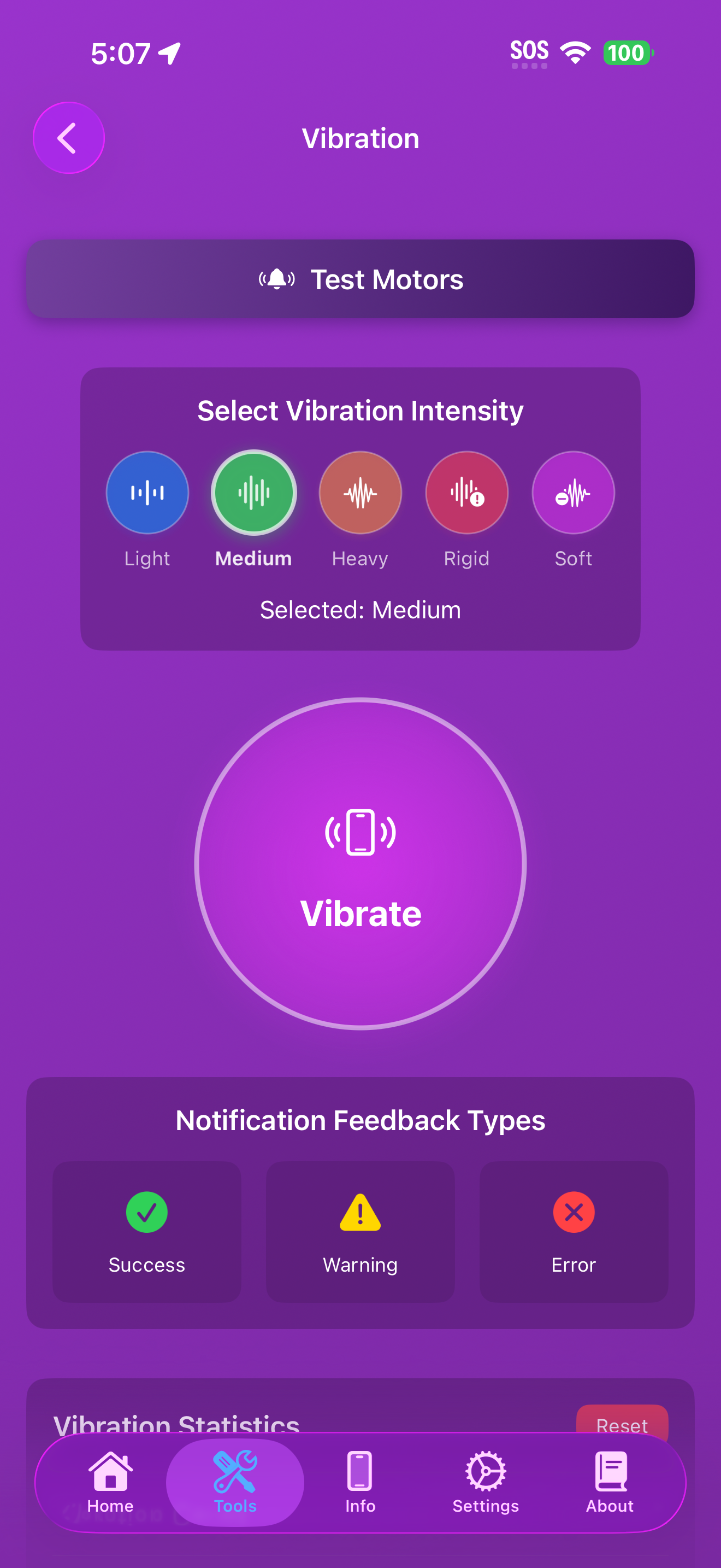 Medium intensity selected