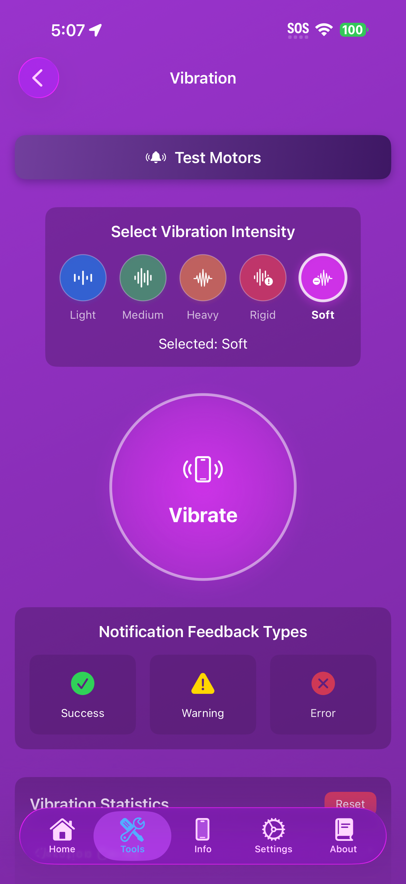 Notification feedback types buttons