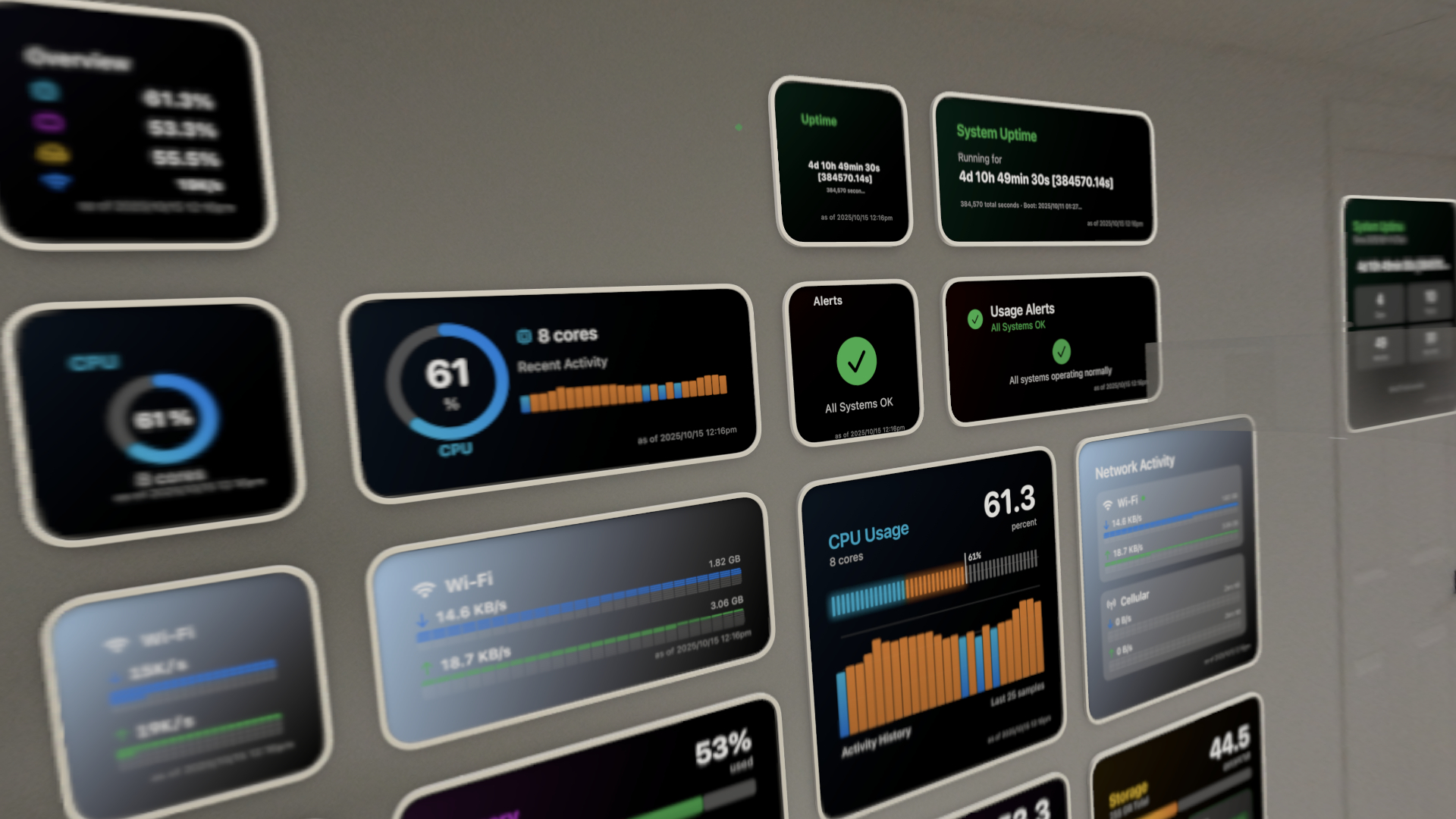 Widgets / visionos: widgets visionos closeup