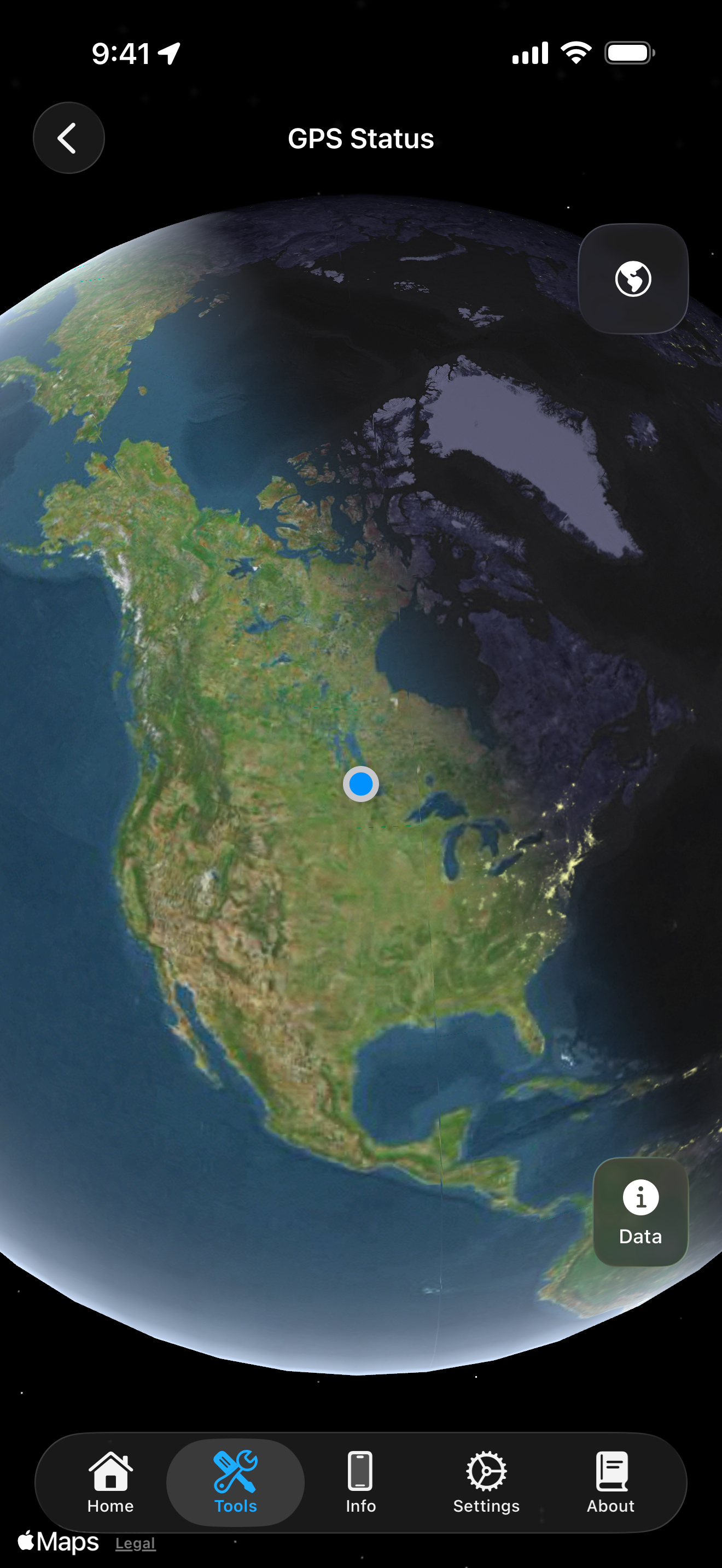 Tools / gps: gps status map satellite3d