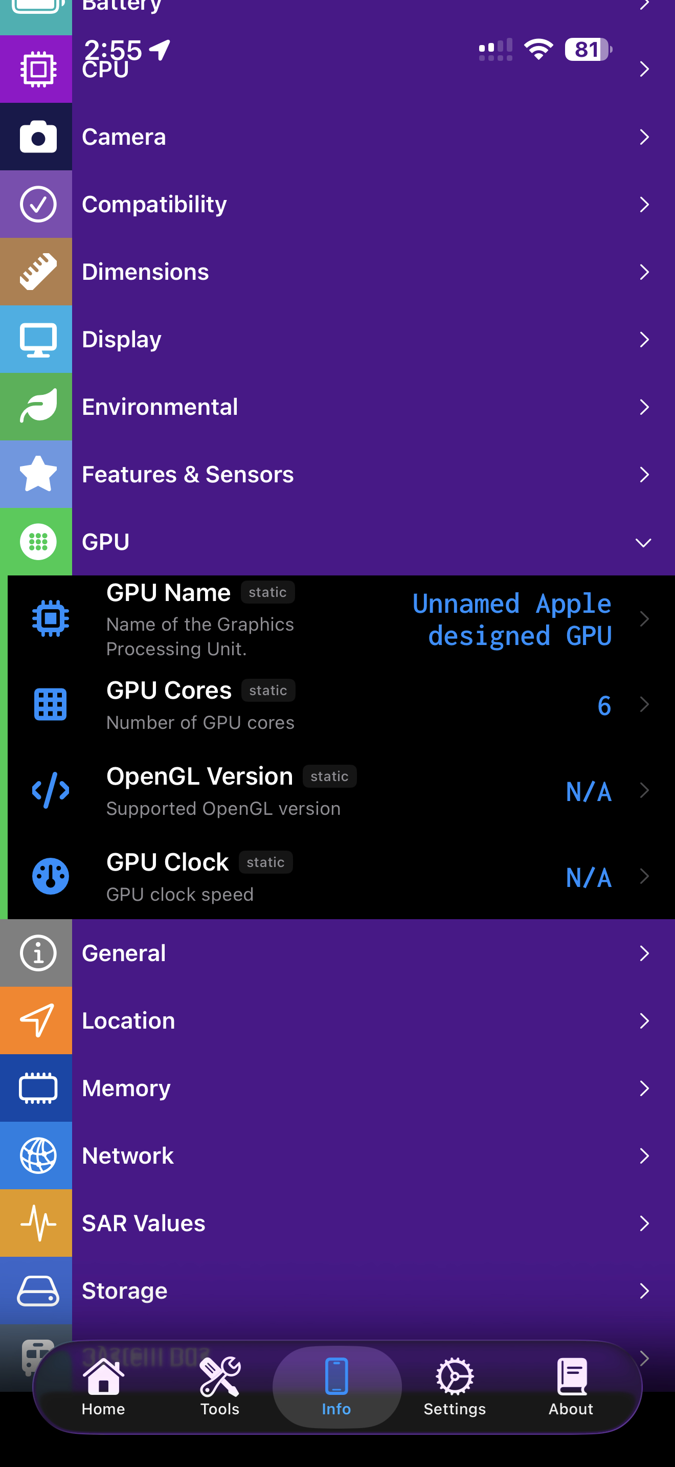 Device Information / gpu: device info gpu details