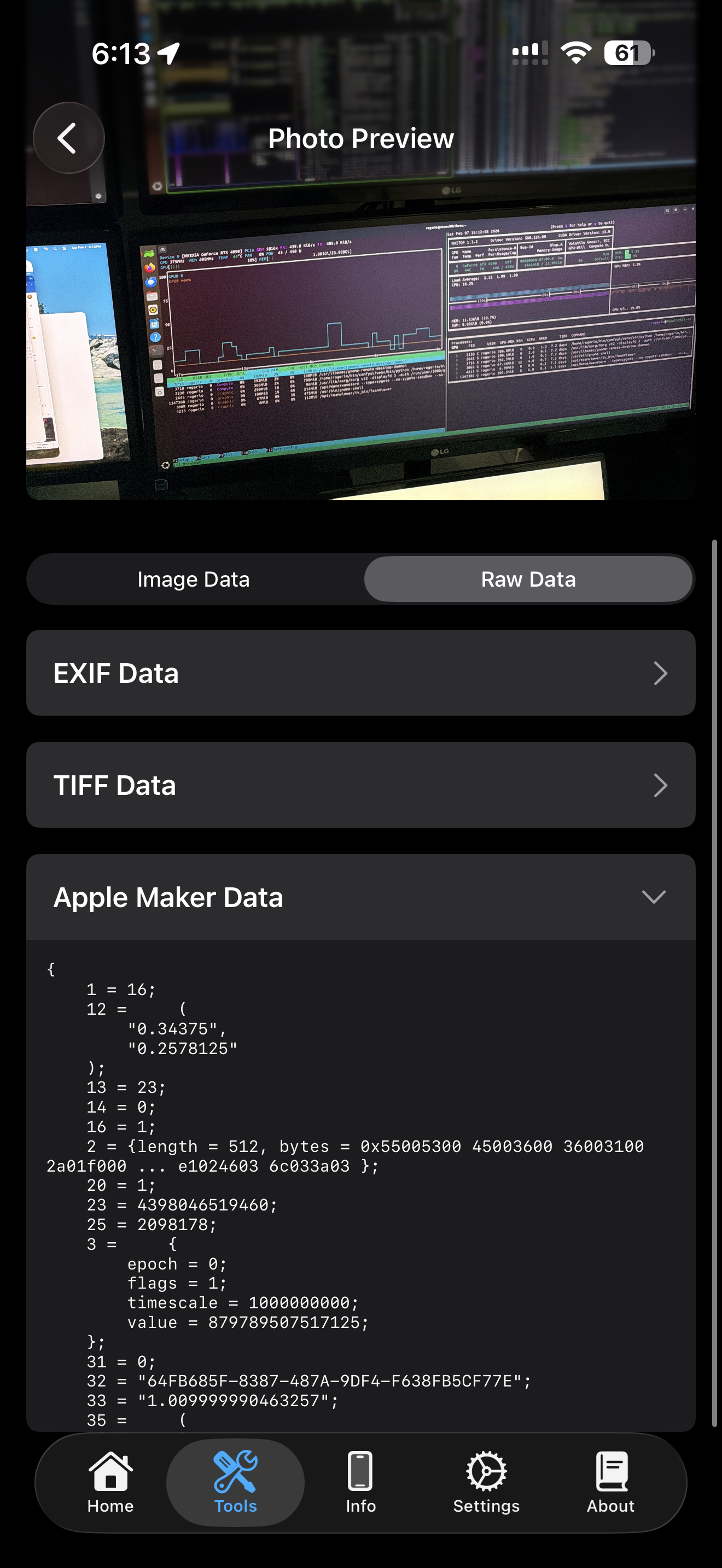 Tools / camera: camera preview raw data