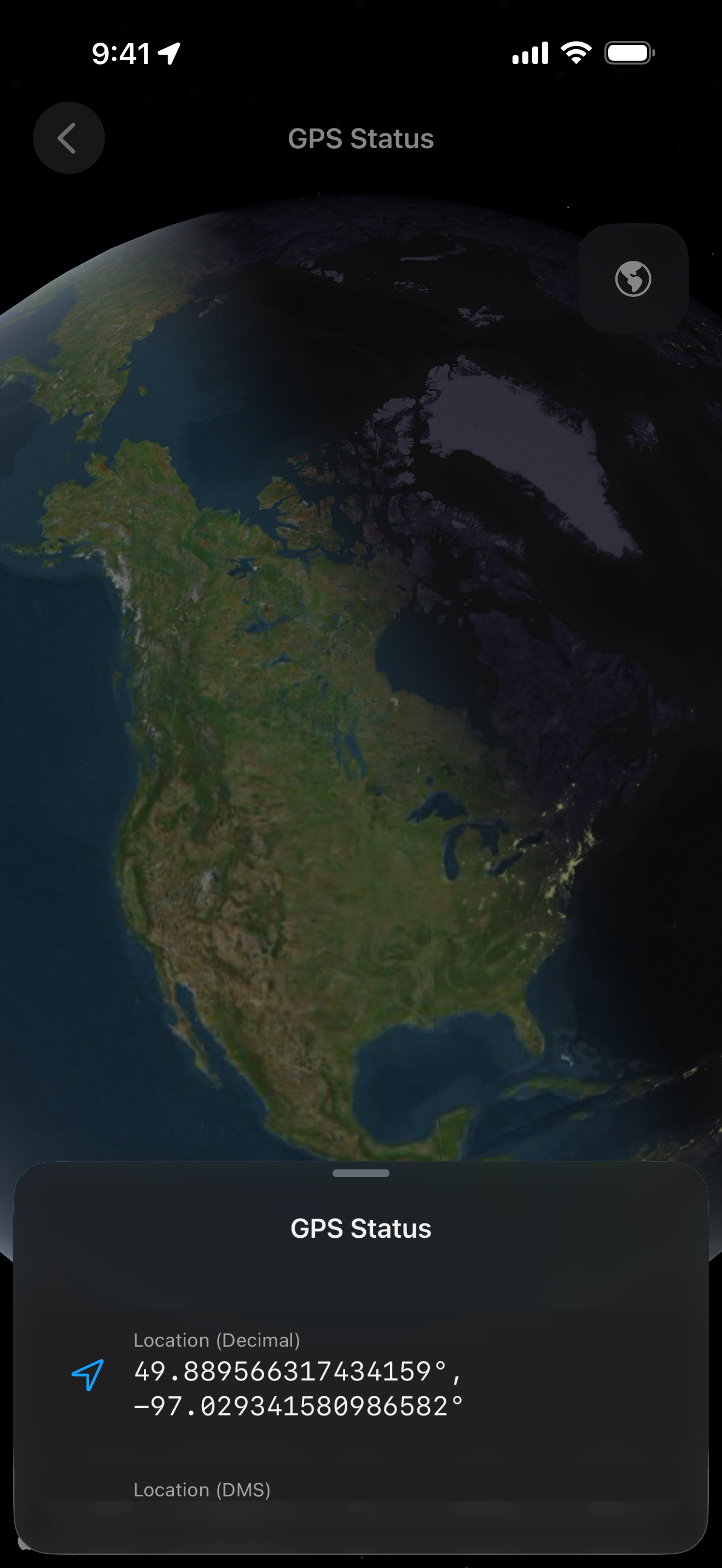 Tools / gps: gps status screen